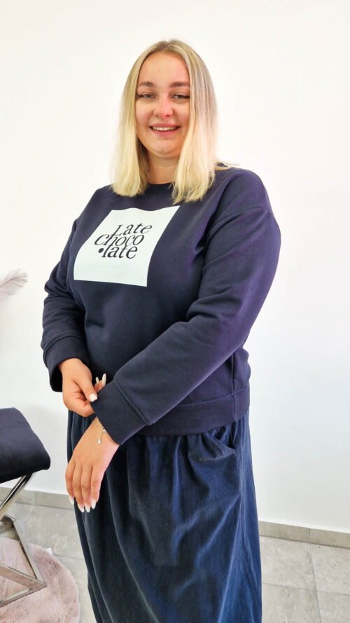 Bluza Damska z Aplikacją Granatowa