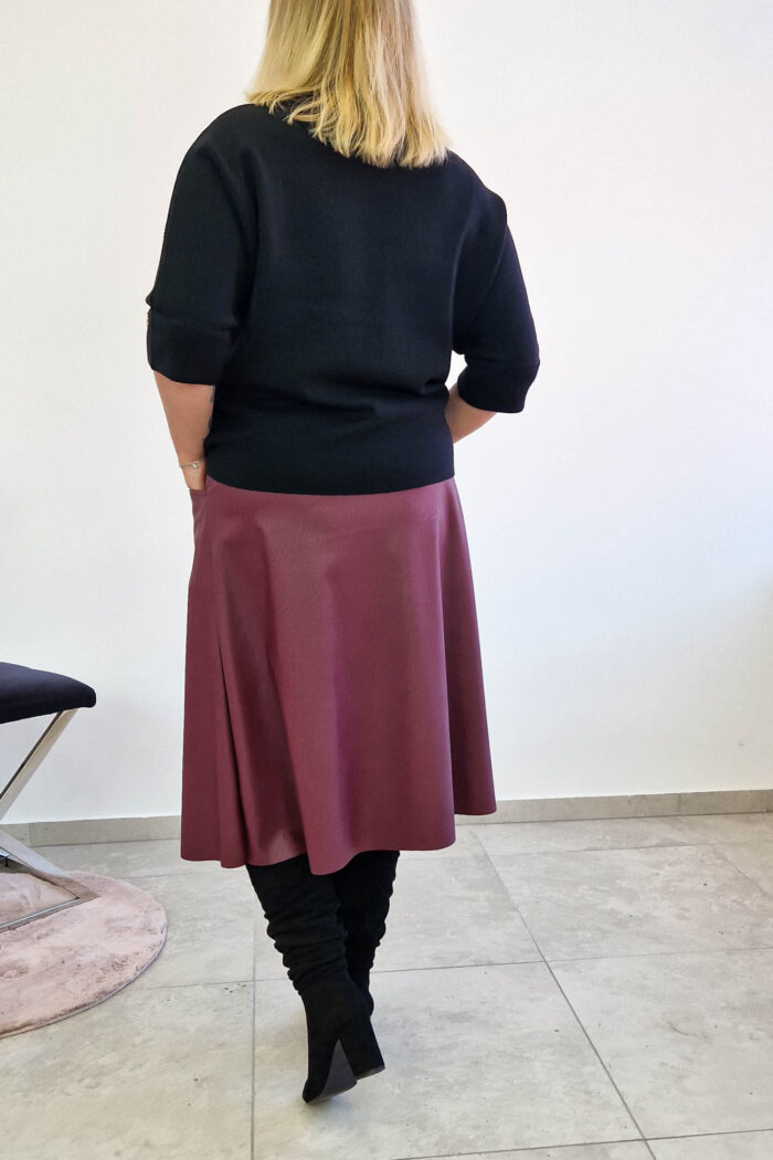 Sweter Damski z Guzikami na Rękawie Czarny - obrazek 2