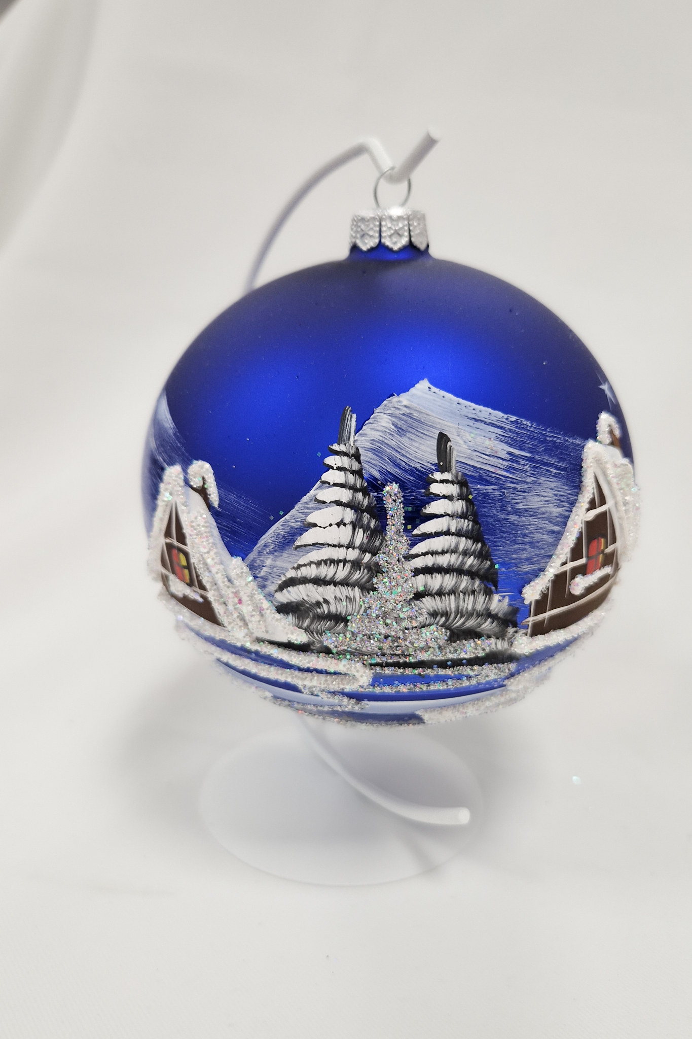 Sklep internetowy NeliNo Matowa Niebieska Bombka na Boże Narodzenie na Stojaku 120 - obrazek 2