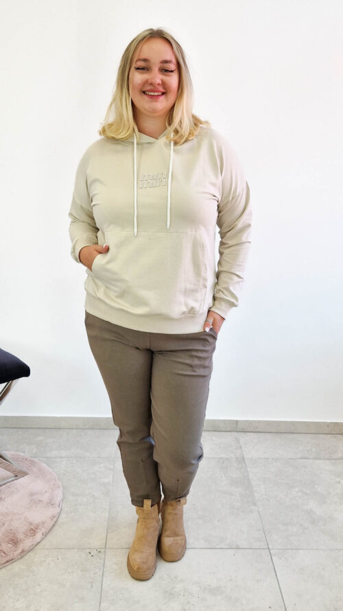 Bluza Damska z Kapturem Beżowa
