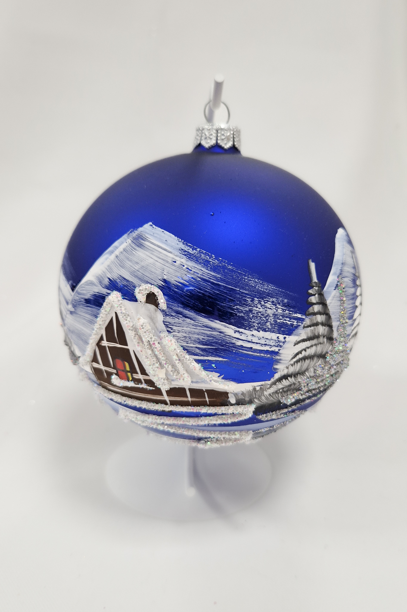 Sklep internetowy NeliNo Matowa Niebieska Bombka na Boże Narodzenie na Stojaku 120 - obrazek 3