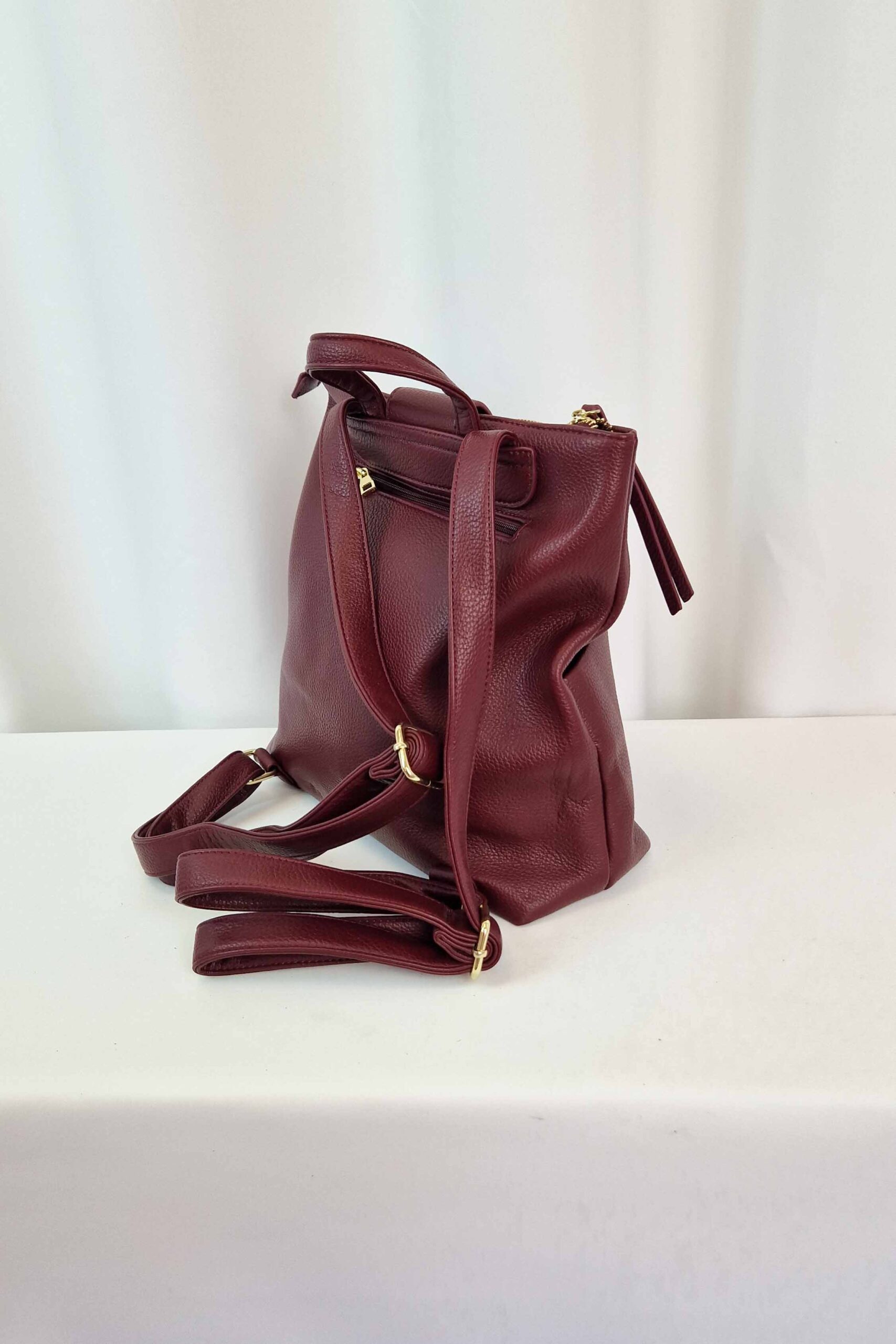 Sklep internetowy NeliNo Duży Plecak Damski z Eko Skóry Bordowy - obrazek 2