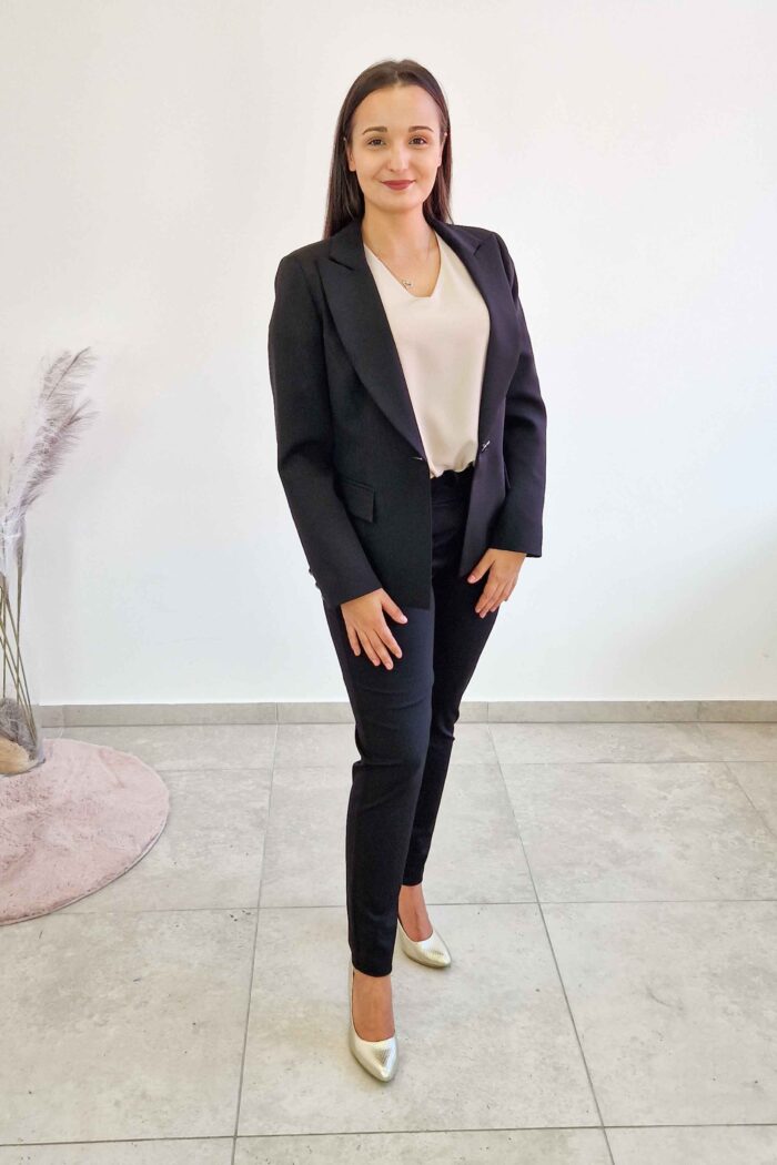 Czarna Elegancka Marynarka Damska