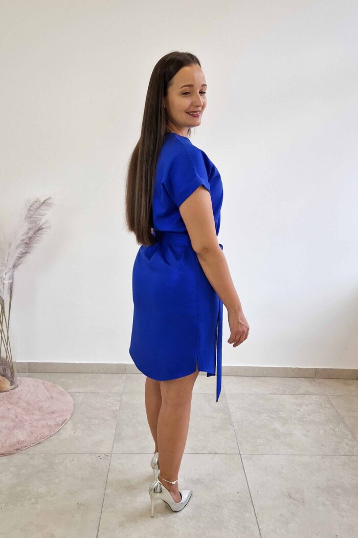 Elegancka sukienka z paskiem Camilla Chabrowa z Brokatem - obrazek 3
