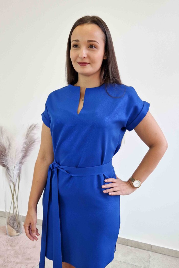Elegancka sukienka z paskiem Camilla Chabrowa z Brokatem - obrazek 2