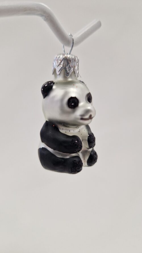 Szklana Bombka Choinkowa Ozdoba Świąteczna - Panda