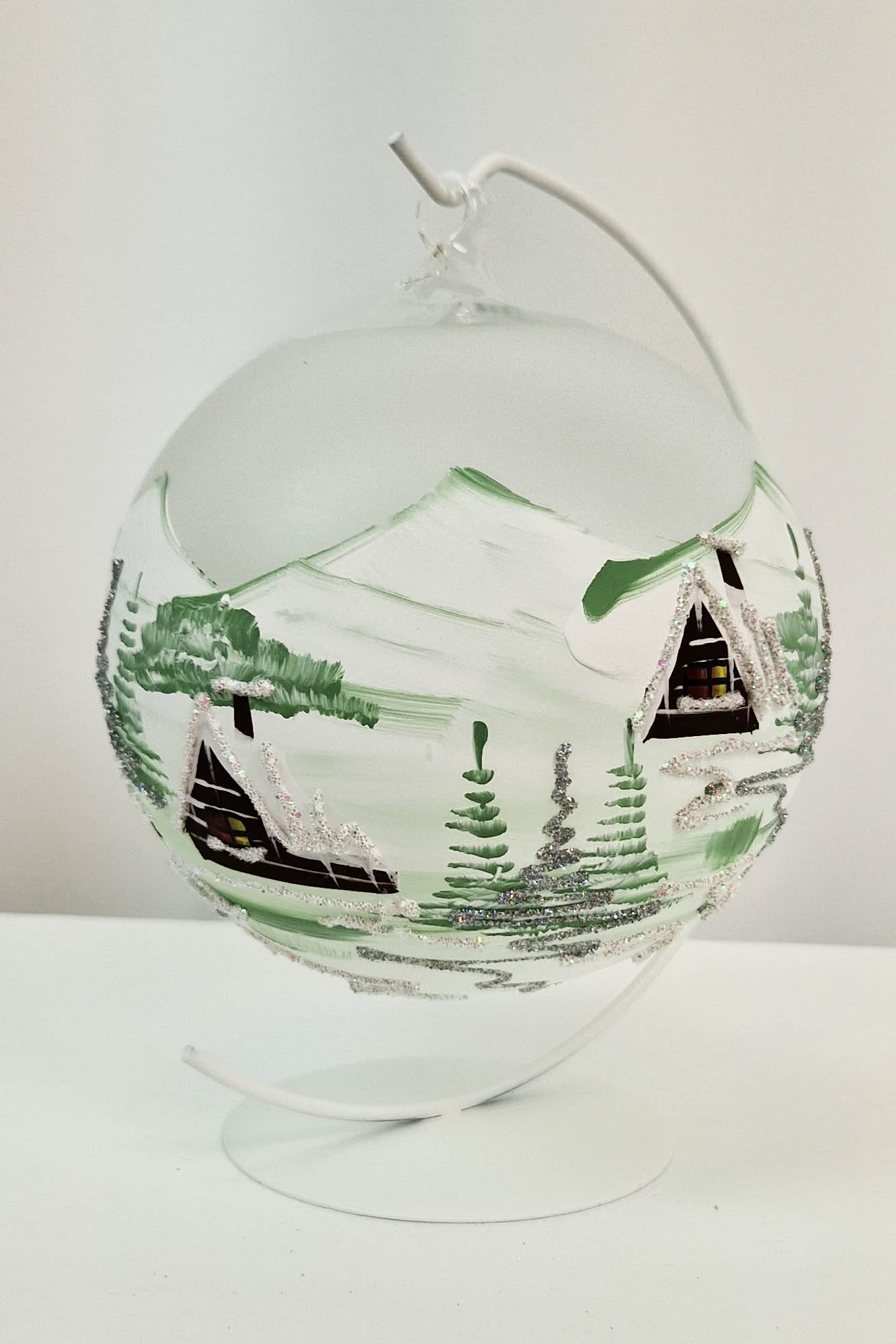 Sklep internetowy NeliNo Ręcznie Robiony Lampion Bombka na Święta Bożego Narodzenia Przezroczysty Zielony Mat - obrazek 3