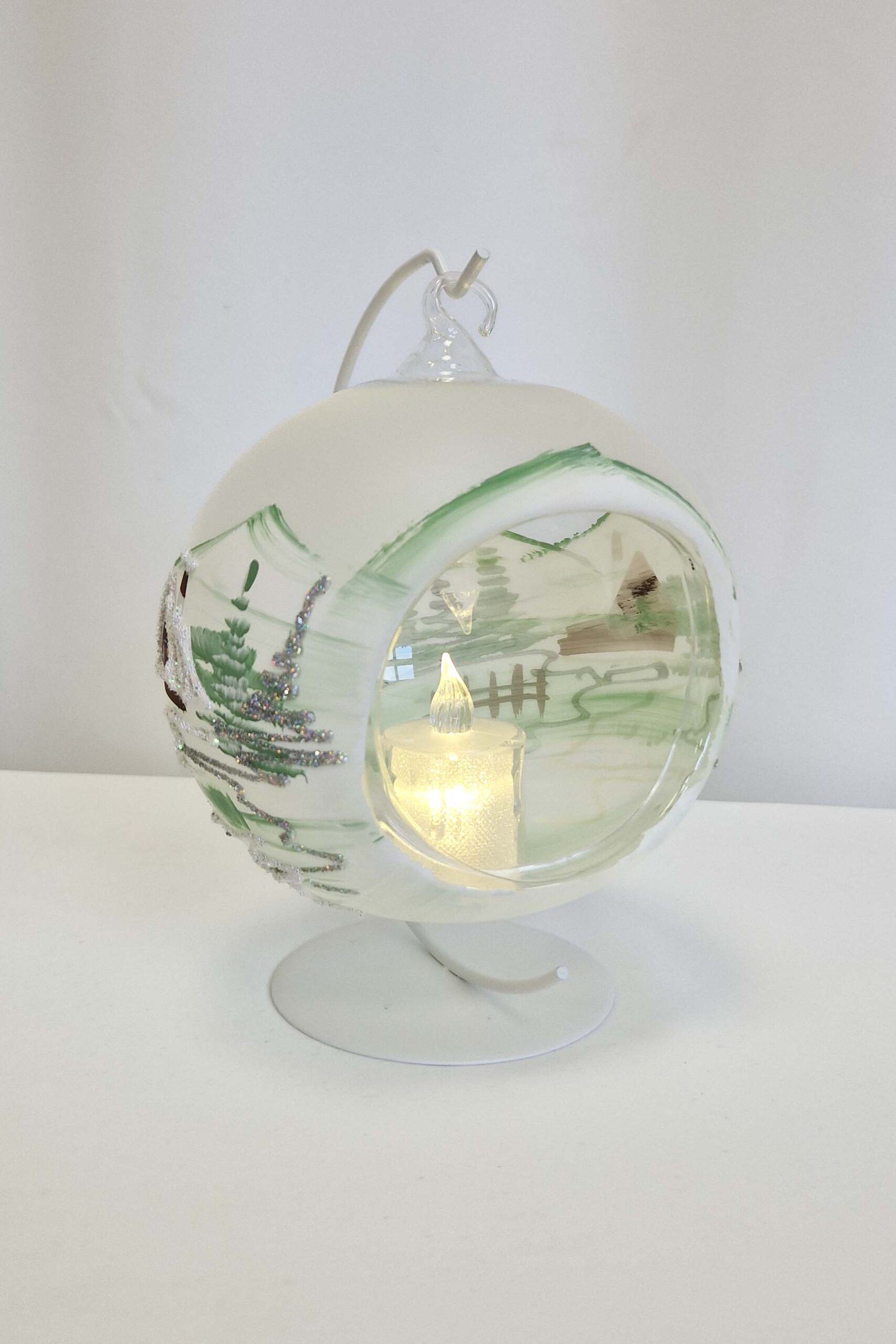 Sklep internetowy NeliNo Ręcznie Robiony Lampion Bombka na Święta Bożego Narodzenia Przezroczysty Zielony Mat - obrazek 6