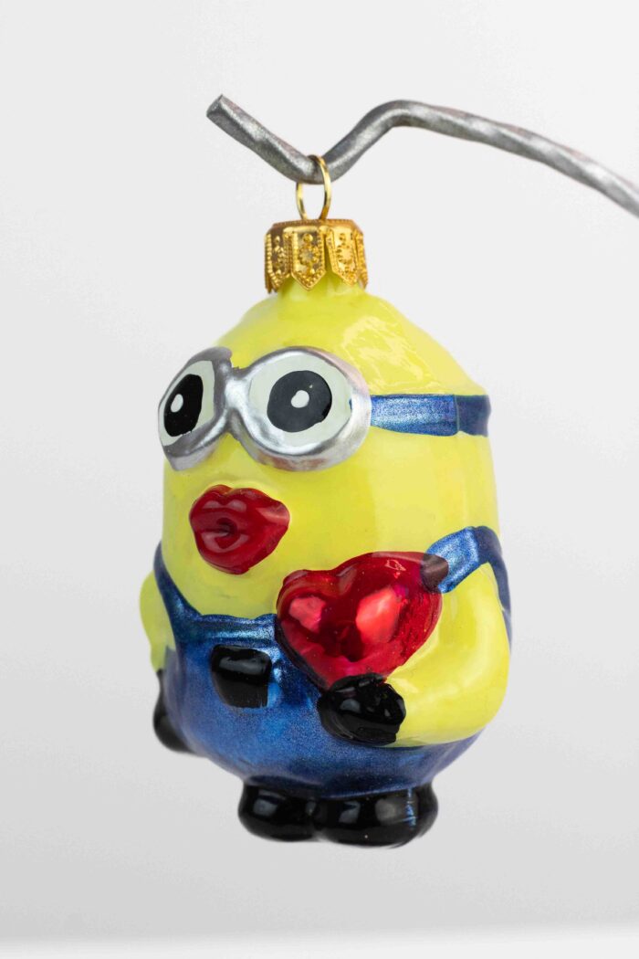 Bombka na Choinkę ze Szkła Boże Narodzenie - Minionek z Dziubkiem - obrazek 3