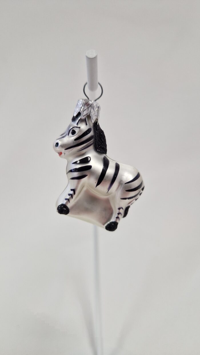 Ozdoba na Choinkę Szklana Bombka Boże Narodzenie - Zebra - obrazek 2