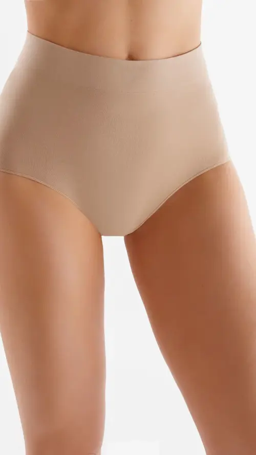 Sklep internetowy NeliNo Bezszwowe Majtki Damskie z Wysokim Stanem Midi Briefs Natural