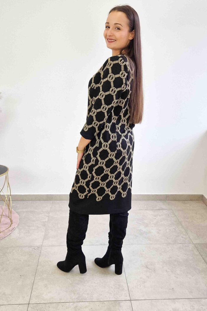 Elegancka Sukienka Midi Glamour we Wzory CC - obrazek 2