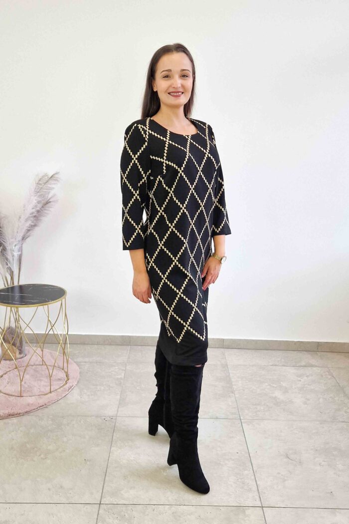 Elegancka Sukienka Midi Glamour we Wzory GG
