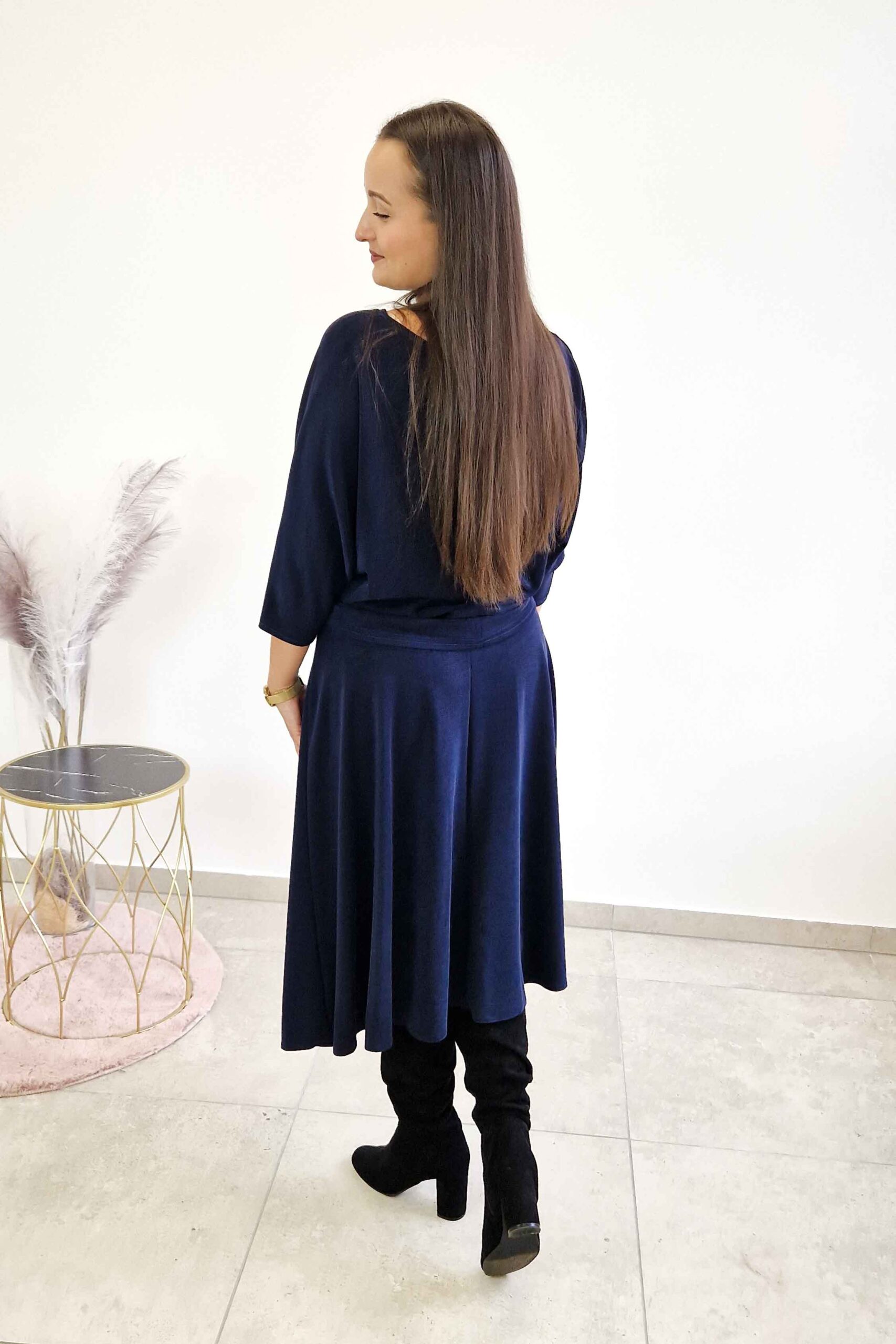 Sklep internetowy NeliNo Minimalistyczny Komplet Bluzki i Spódnicy Granat - obrazek 3