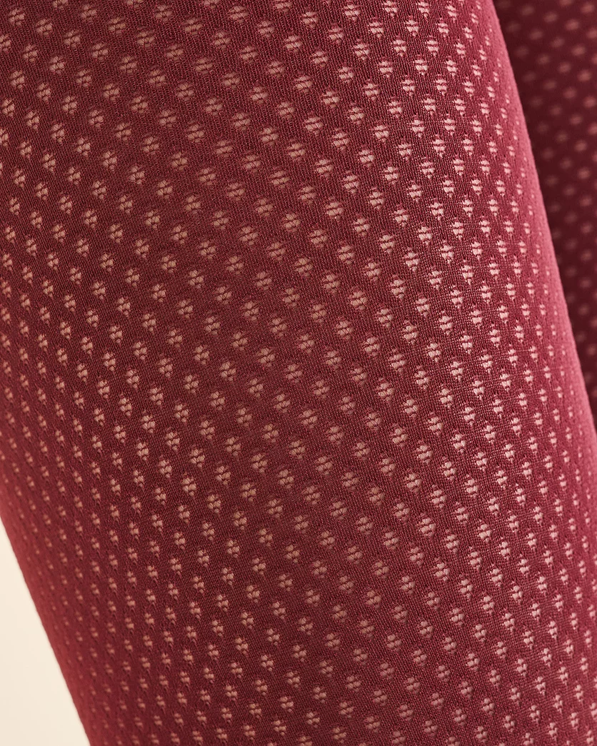 Sklep internetowy NeliNo Żakardowe Rajstopy z Efektem Siateczki Gabriella Galia Bordo - obrazek 2