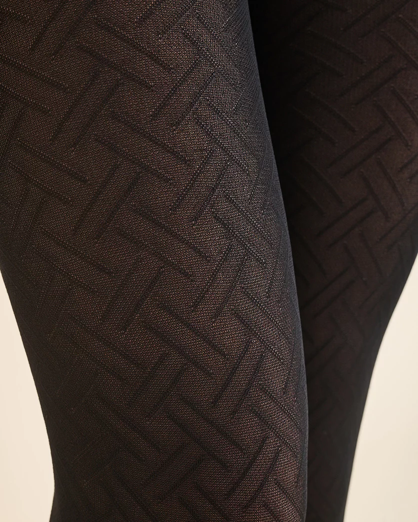 Sklep internetowy NeliNo Rajstopy w Wypukłe Kreski Gabriella Liset Czarne - obrazek 2