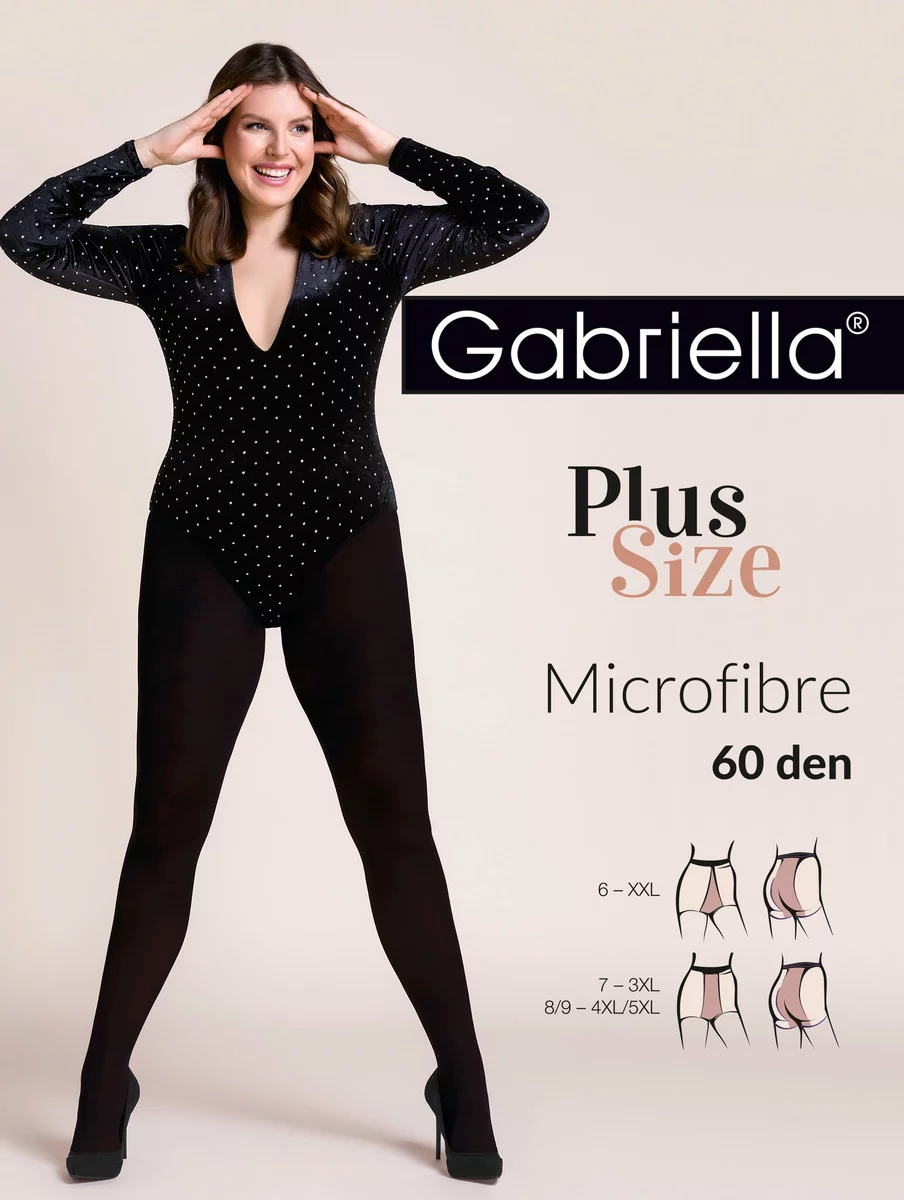 Sklep internetowy NeliNo Rajstopy Plus Size z Mikrofibry Gabriella Microfibre Plus Size 60 den Czarne - obrazek 2