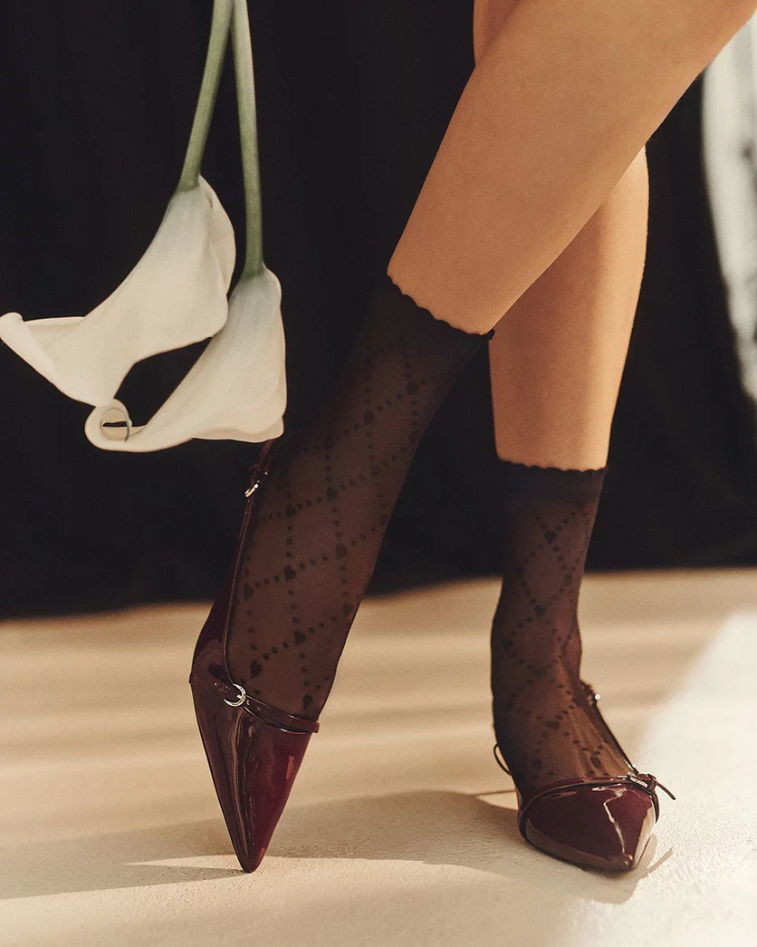 Sklep internetowy NeliNo Skarpetki Damskie w Kropki i Serduszka Suni Czarne - obrazek 2