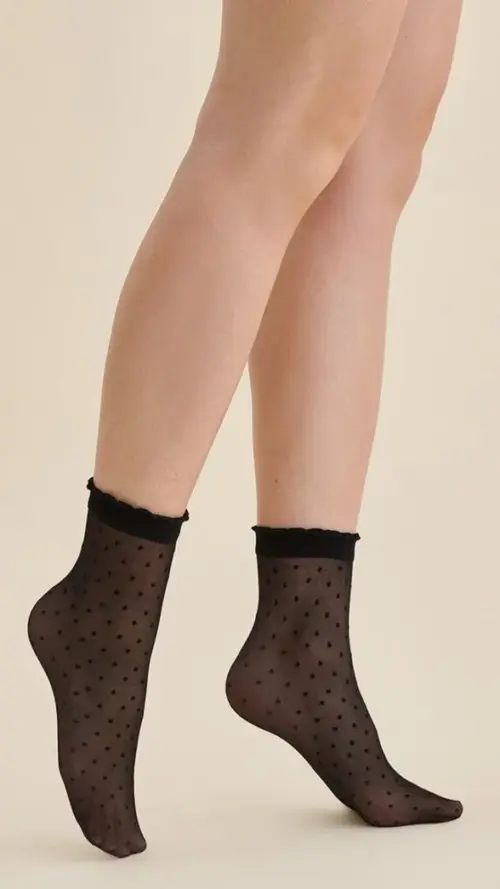 Skarpetki Damskie w Kropki Gabriella Puntina Beżowe