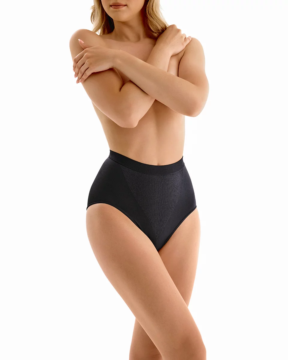 Sklep internetowy NeliNo Wyszczuplające Figi z Wysokim Stanem Gabriella Midi Modelling Czarne - obrazek 3