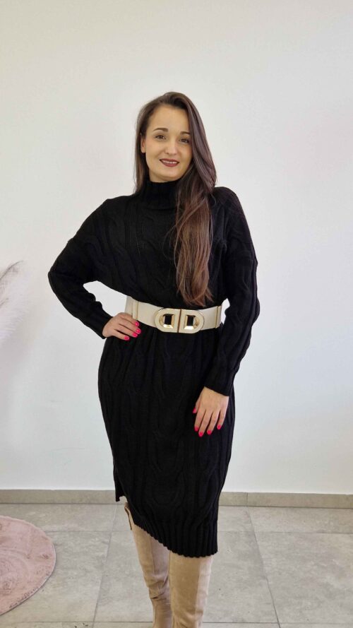 Sukienka Półgolf MIDI Czarna