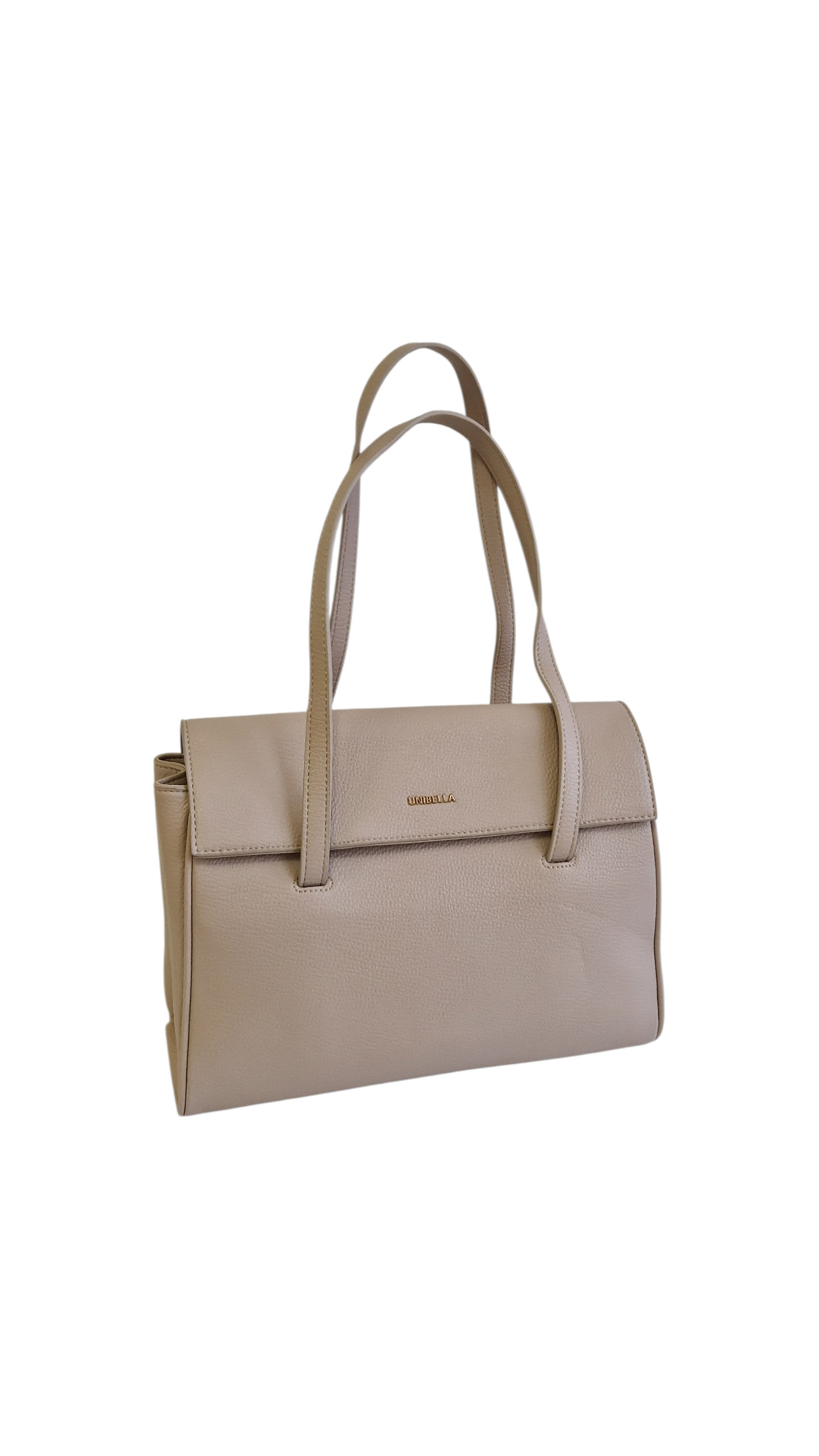 Sklep internetowy NeliNo Klasyczna Torebka na Ramię z Klapą Beżowa