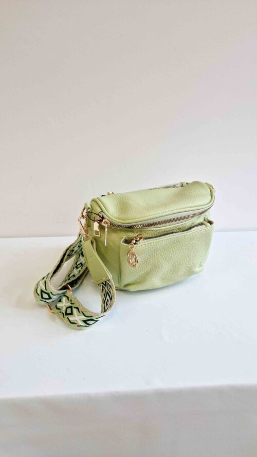 Listonoszka Damska z Szerokim Doczepianym Paskiem Pistacjowa