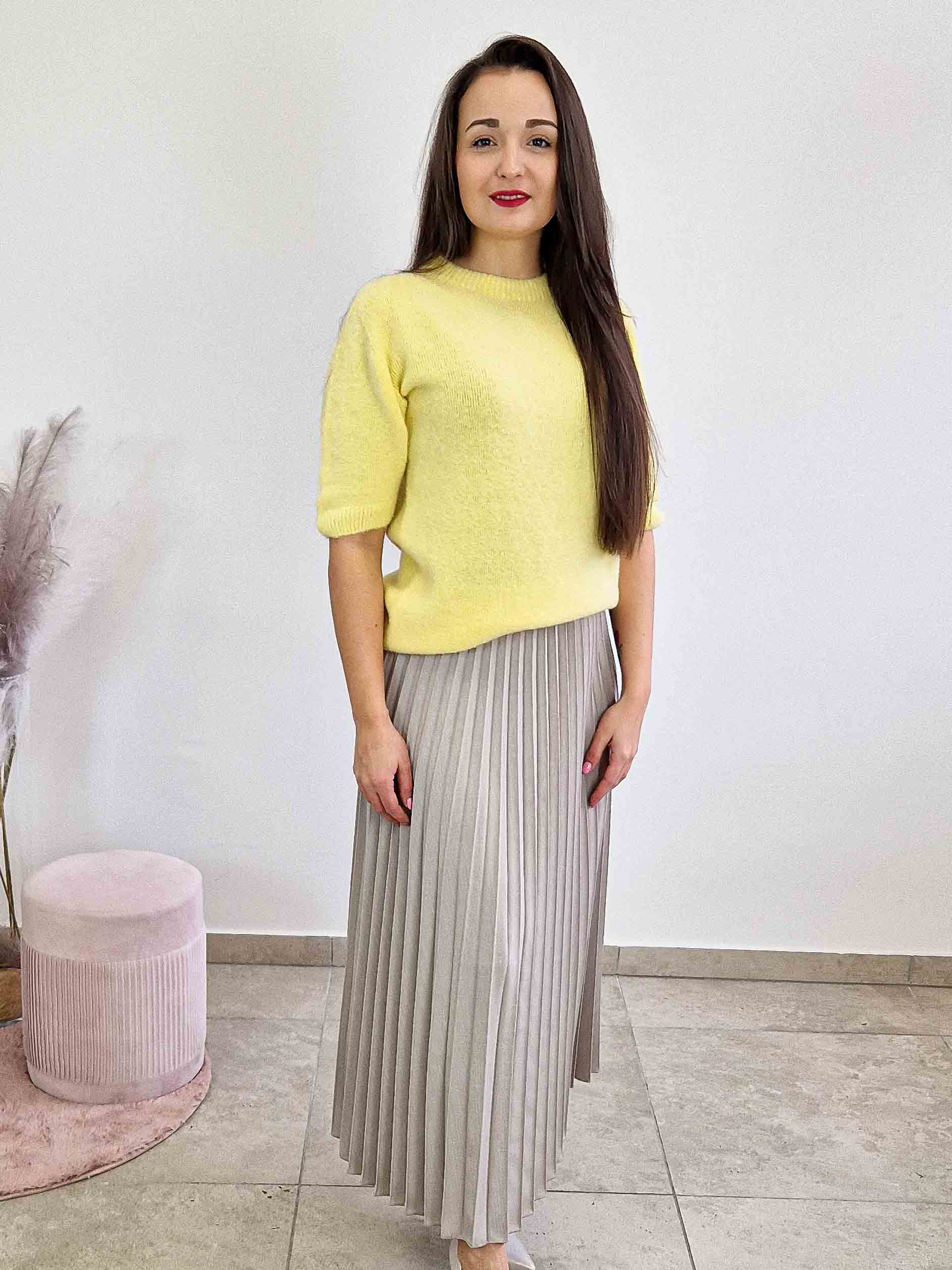 Sklep internetowy NeliNo Luksusowy Sweter Damski z Baby Alpaką i Półgolfem Żółty - obrazek 3