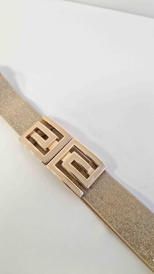 Stylowy Pasek Damski z Klamrą Złoty