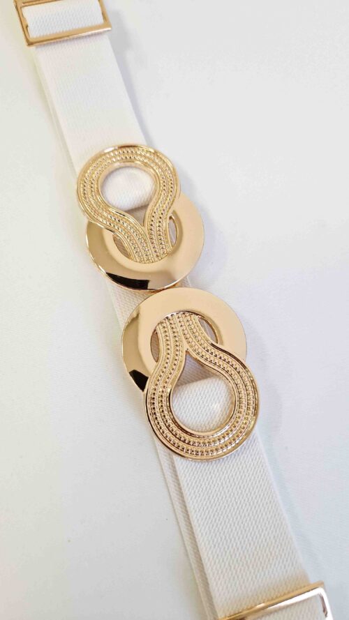 Stylowy Pasek Damski z Zawijaną Klamrą Biały