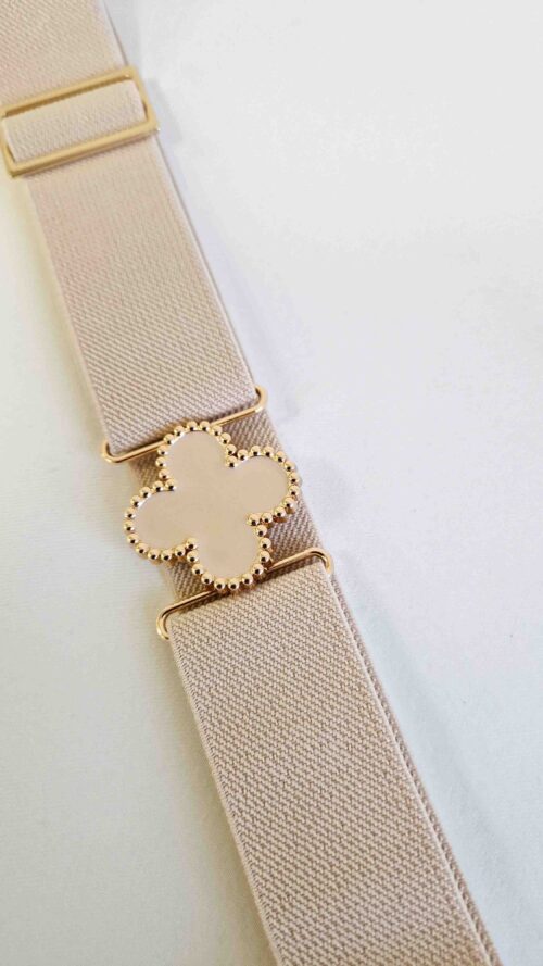 Stylowy Pasek Damski z Elegancką Klamrą Beżowy