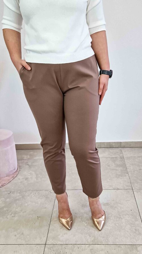 Simili Spodnie Damskie ze Zwężaną Nogawką Fango