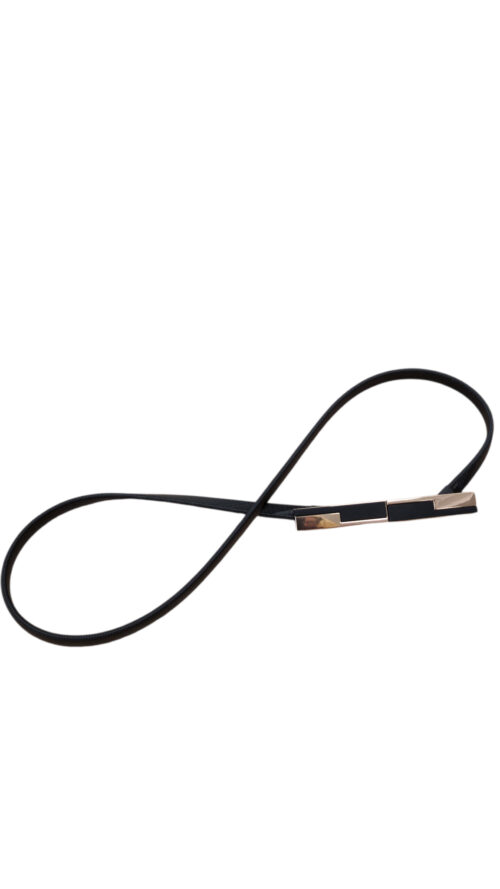 Cienki Pasek Damski Elastyczny Żmijka Czarny