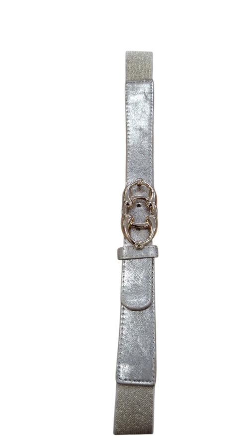 Klasyczny Pasek Damski z Ozdobną Klamrą Złoty