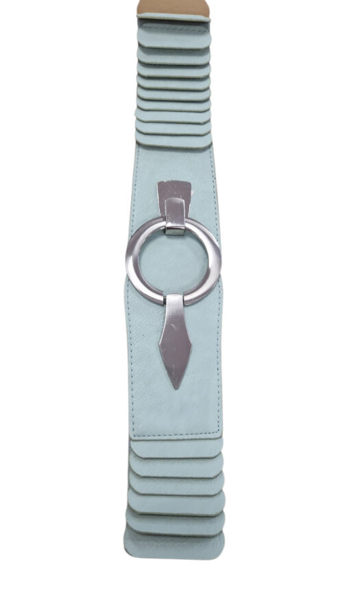 Elegancki Pasek Damski Elastyczny ze Srebrnym Zdobieniem Zielony