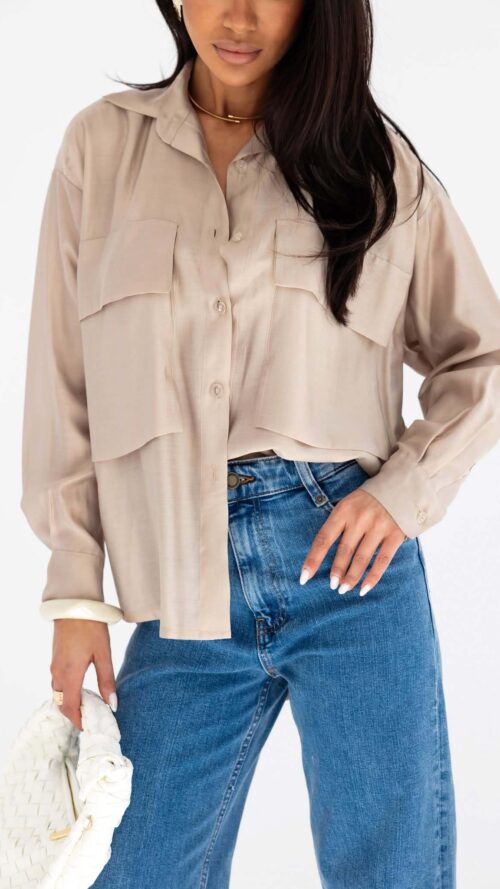 Koszula Damska z Dużymi Kieszeniami Oversize Fango