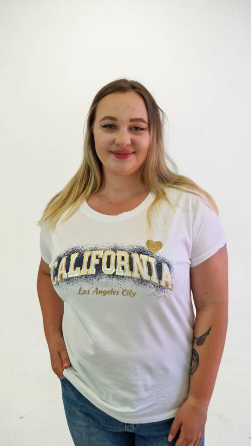 Bawełniany T-shirt z Napisem California