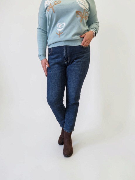 Jeansowe Spodnie Damskie Mom Fit